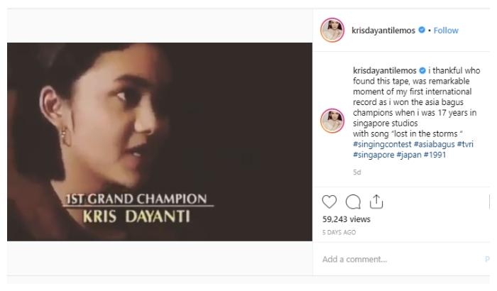 Krisdayanti saat memenangkan ajang Asia Bagus Champion. (Instagram/@krisdayantilemos)