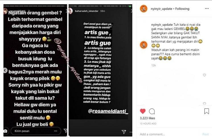 Meldi tak terima disebut gembel (Instagram @nyinyir_update)