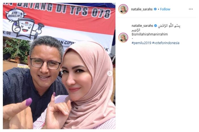 Potret mesra Natalie Sarah dan suaminya. (Instagram/@natalie_sarahs)