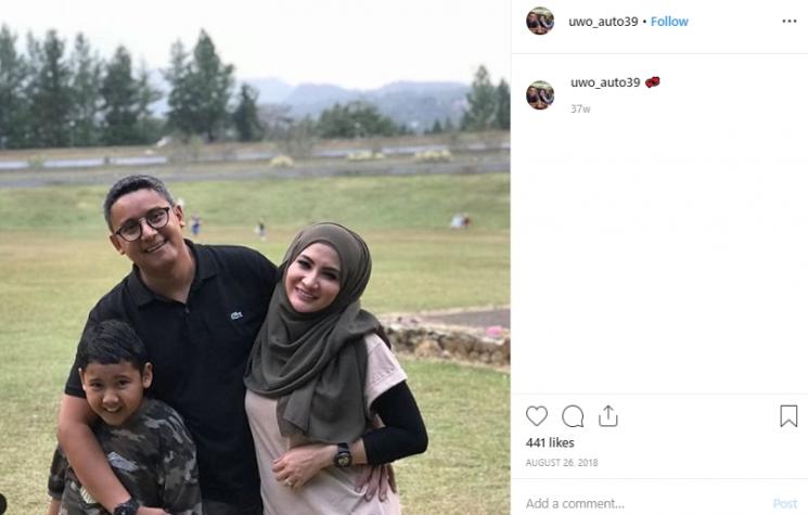 Potret mesra Natalie Sarah dan suaminya. (Instagram/@uwo_auto39)