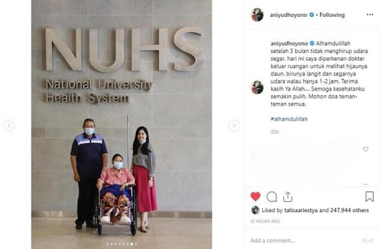 Ani Yudhoyono dan SBY (Instagram @aniyudhoyono)