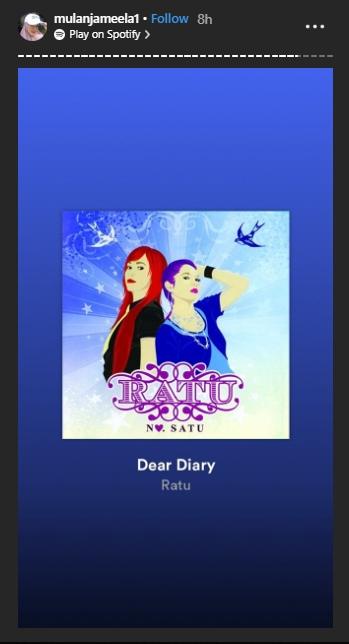 Mulan Jameela putar lagu Duo Ratu. (Instagram/@mulanjameela1)