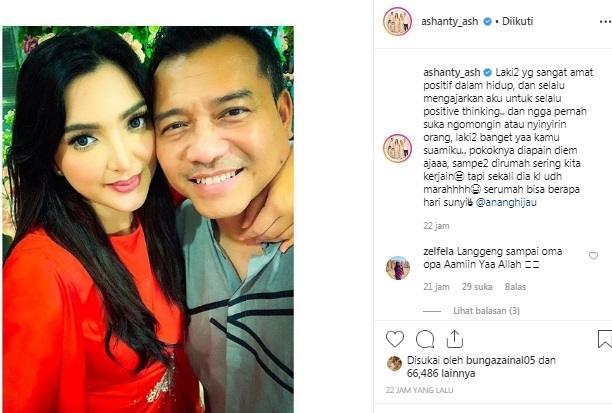Postingan Ashanty soal Anang Hermansyah. [Instagram]