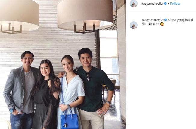 Nasya Marcella dan kekasihnya. (Instagram/@nasyamarcella)