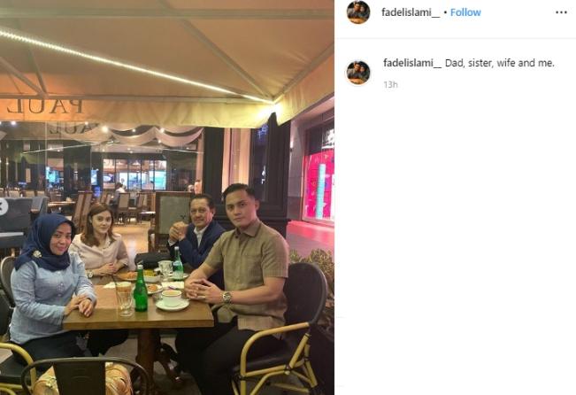 Muzdalifah dan keluarga Fadel Islami. (Instagram/@fadelislami_)