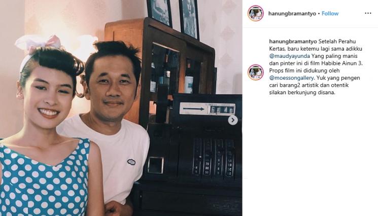 Maudy Ayunda dan Hanung (Instagram/@hanungbramantyo)