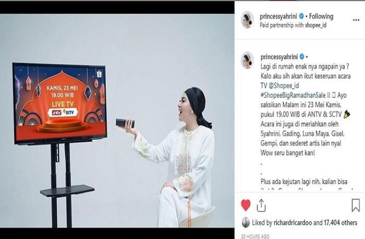 Unggahan Syahrini (Instagram @princessyahrini)