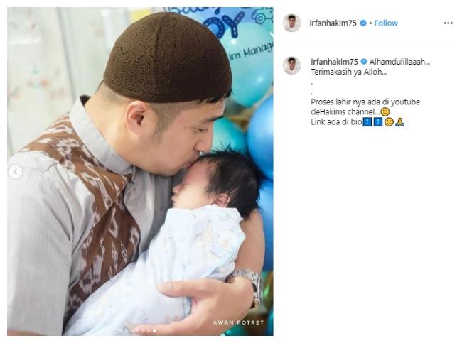 Irfan Hakim dan putra gantengnya. (Instagram/@irfamhakim75)