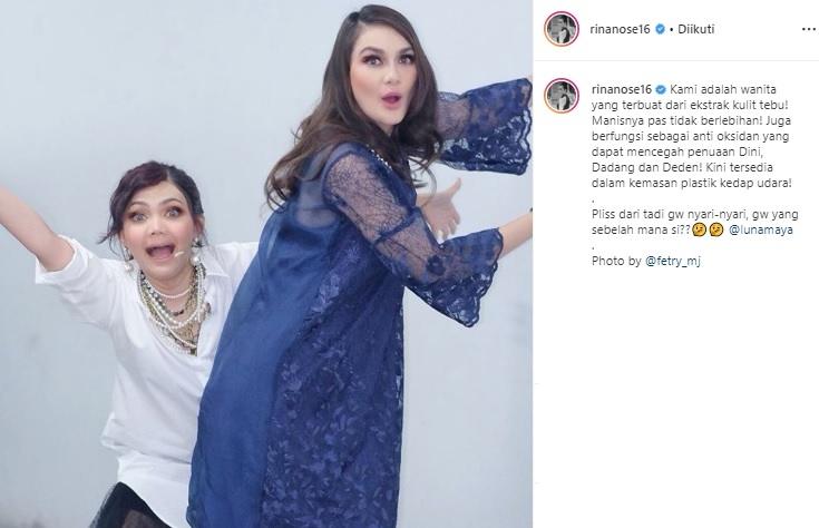 Rina Nose dan Luna Maya. (Instagram/@rinanose16)