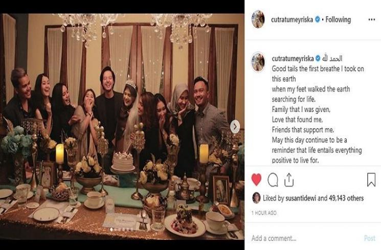 Momen perayaan ulang tahun Cut Meyriska (Instagram @cutratumeyriska)