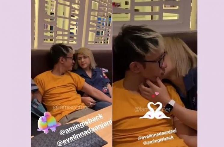 Kemesraan Aming dan Evelyn Nada Anjani. (Instagram/Lamis Corner)