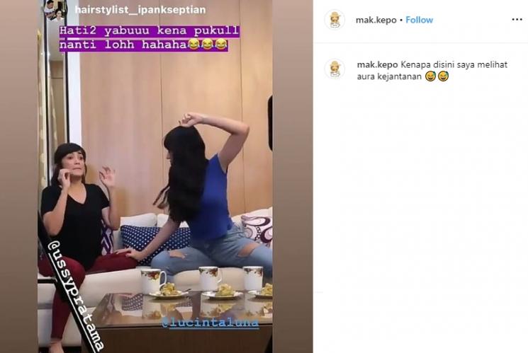 Lucinta Luna dan Ussy Sulistiawaty (Instagram/@mak.kepo)