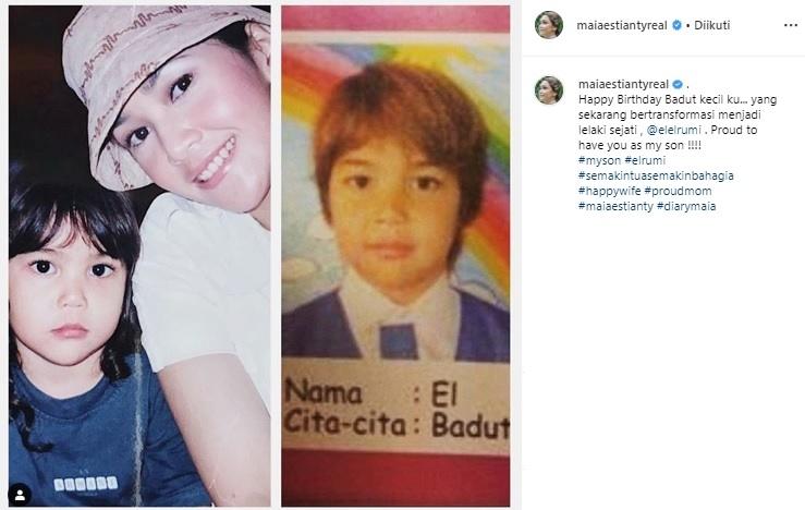 Kenangan El Rumi waktu kecil. (Instagram/@maiaestiantyreal)