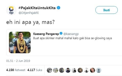 Ditjen Pajak komentari foto Kaesang Pangarep pamer emas. [Twitter]