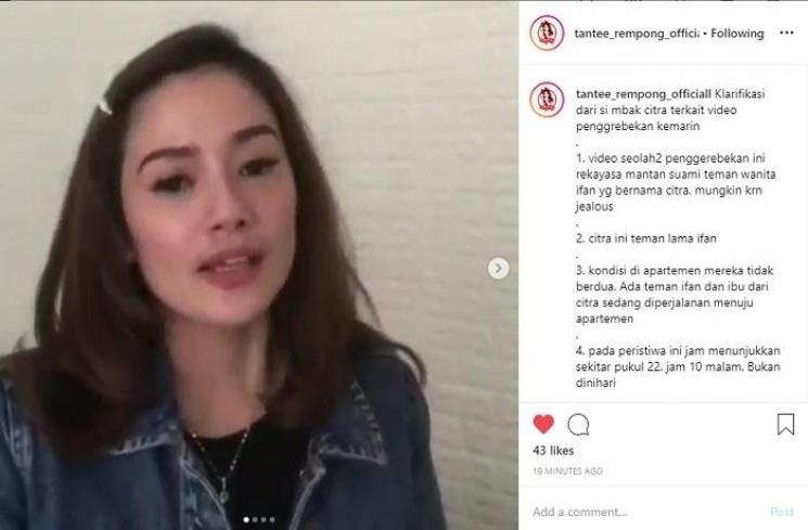 Klarifikasi video penggrebekan Ifan Seventeen (Instagram @tantee_rempong_officiall)