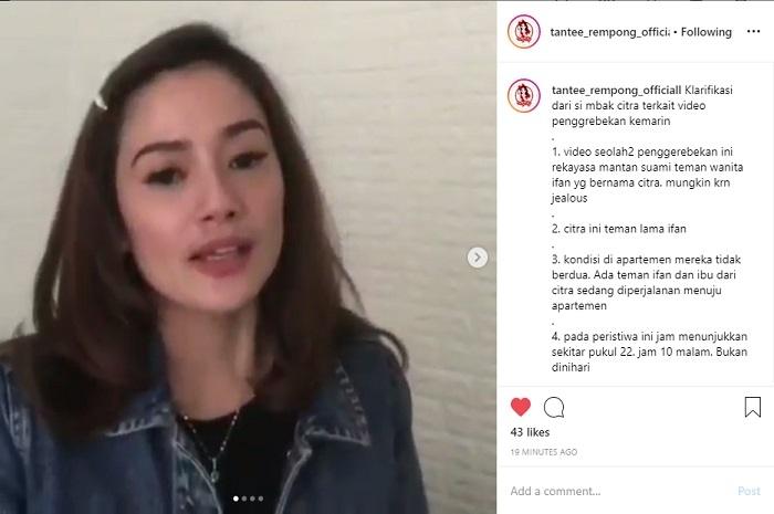 Klarifikasi video penggrebekan Ifan Seventeen (Instagram @tantee_rempong_officiall)