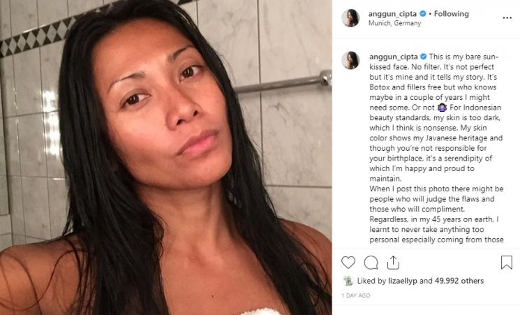 Anggun tanpa makeup (Instagram/@anggun_cipta)