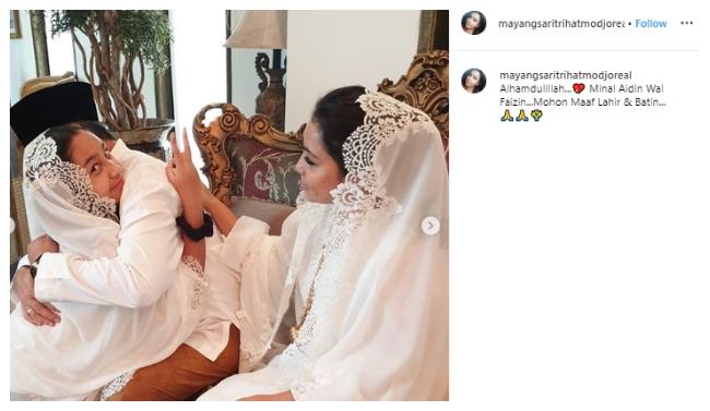 Momen lebaran Mayangsari. (Instagram/@mayangsaritrihatmodjoreal)
