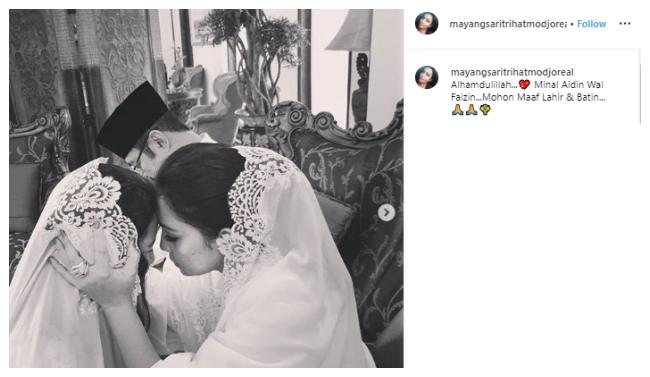 Momen lebaran Mayangsari. (Instagram/@mayangsaritrihatmodjoreal)