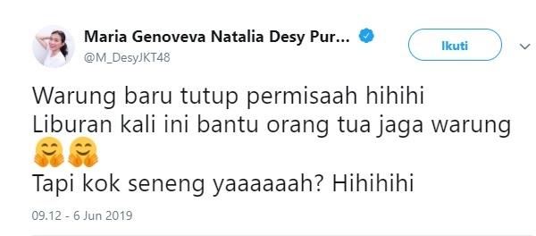 Desy JKT48. (Twitter/@M_DesyJKT48)