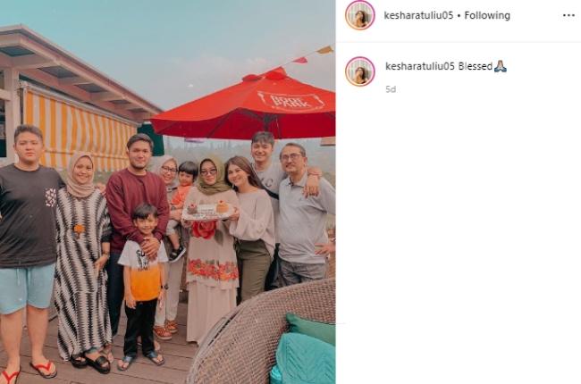 Kesha Ratuliu dan Adhi Permana. (Instagram/@kesharatuliu)
