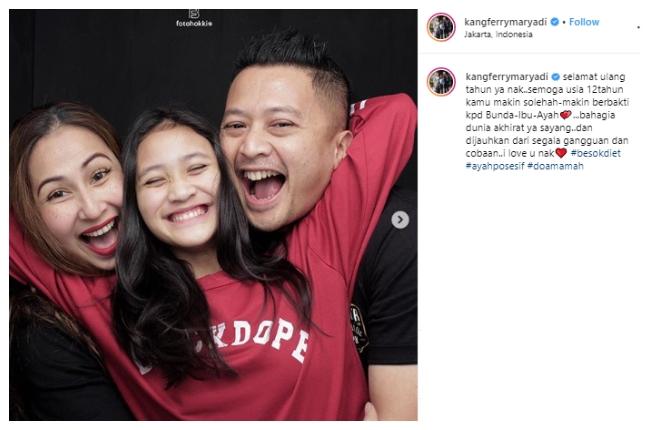 Deswita Maharani, Leya dan Ferry Maryadi. (Instagram/@kangferrymaryadi)