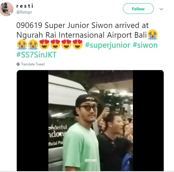 Siwon Super Junior di bandara Bali (Twitter/@Rstnpr)