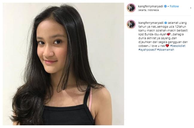 Leya, putri cantik Ferry Maryadi. (Instagram/@kangferrymaryadi)