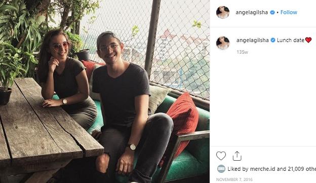 Angela Gilsha dan Marco Panari. (Instagram/@angelagilsha)
