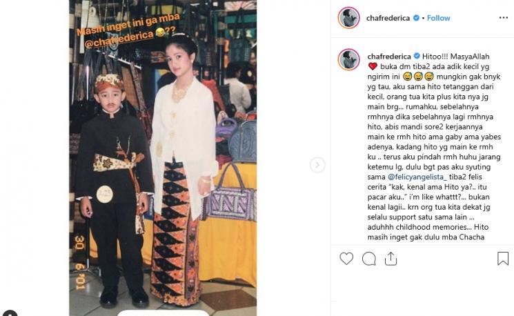 Hito dan Chacha Frederica ketika kecil (Instagram/@chafrederica)