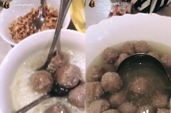Ayu Ting Ting makan bakso di Belanda (Instagram/@ayutingting92)