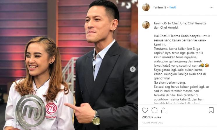 Fani Juara MasterChef Indonesia musim kelima (Instagram/@fanimci5)