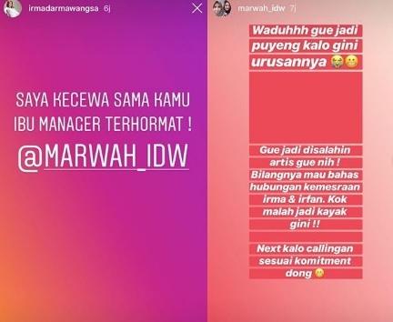 Irma Dharmawangsa semprot manajernya. [Instagram]