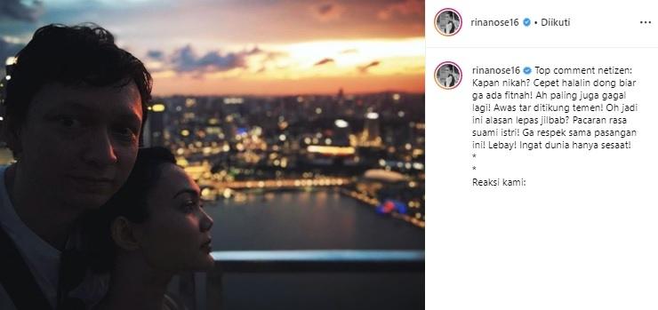 Rina Nose tanggapi komentar pedas netizen. (Instagram/@rinanose16)