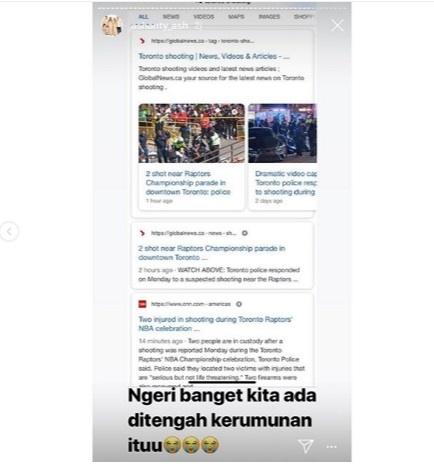 Postingan Ashanty soal penembakan di Toronto. [Instagram]