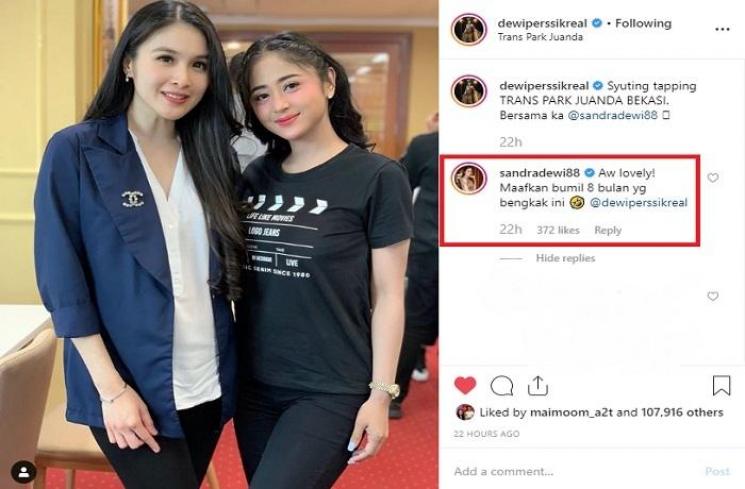 Sandra Dewi dan Dewi Perssik (Instagram @dewiperssikreal)