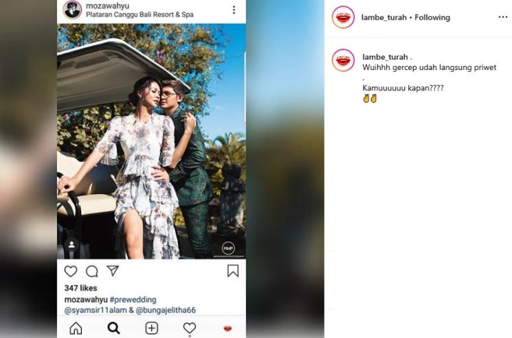 Bunga Jelitha dan Syamsir Alam (Instagram/@lambe_turah)