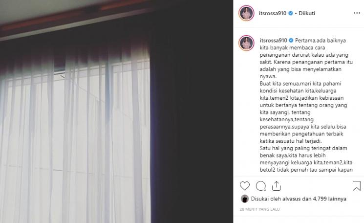 Soundman Rossa alami serangan jantung (Instagram/@itsrossa910)