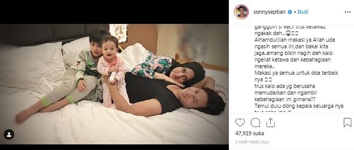 Postingan Sonny Septian, suami Fairuz A Rafiq. [Instagram]