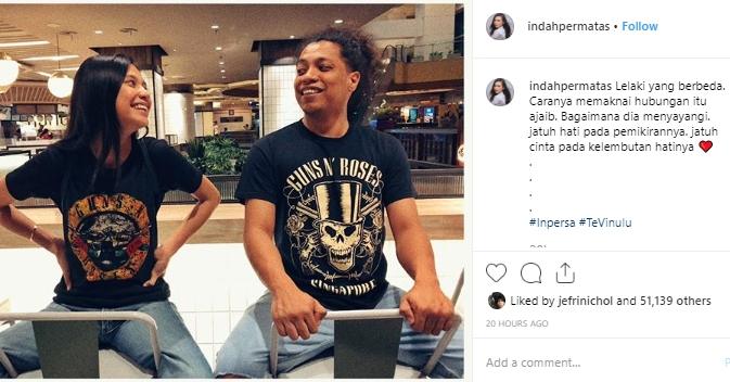Indah Permatasari dan Arie Kriting. (Instagram/@indahpermatas)