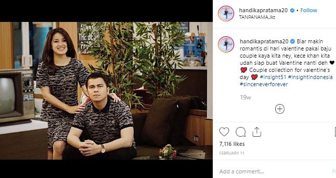 Handika Pratama dan Rosiana Dewi. (Instagram/@handikapratama20)