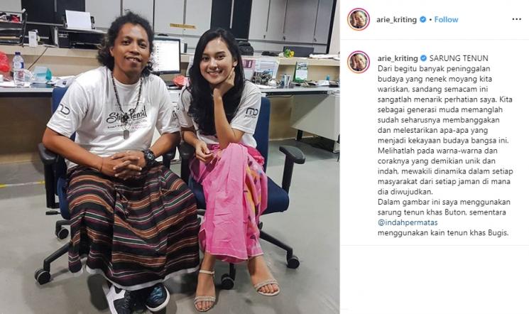 Arie Kriting dan Indah Permatasari (Instagram/@arie_kriting)