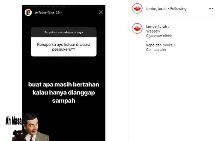 Postingan adik Ayu Ting Ting. (Instagram/@lambe_turah)
