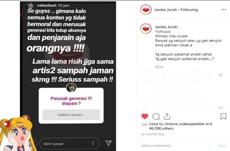 Unggahan Nafa Urbach (Instagram @lambe_turah)