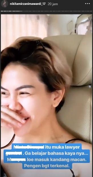 Nikita Mirzani tanggapi dirinya dilaporkan polisi sejumlah pengacara. (Instagram/@nikitamirzanimawardi_17)