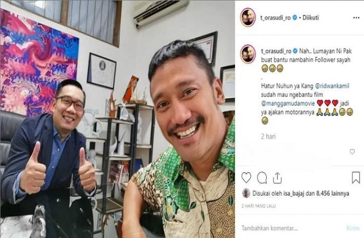 Tora Sudiro dan Ridwan Kamil (Instagram @t_orasudi_ro)