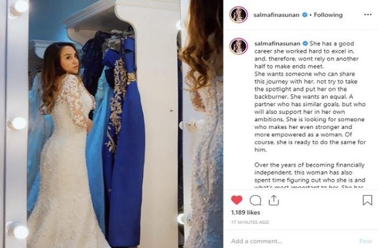 Salmafina Sunan (Instagram @salmafinasunan)