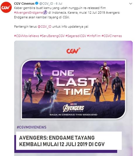 Poster Avengers Endgame (Twitter/@CGV_ID)