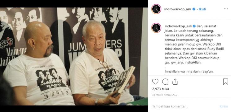 Indro Warkop dan Rudy Badil (Instagram/@indrowarkop_asli)