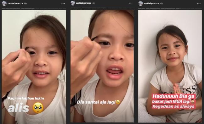 Kala Madali cukur habis alisnya. (Instagram/@zaskiadyamecca)